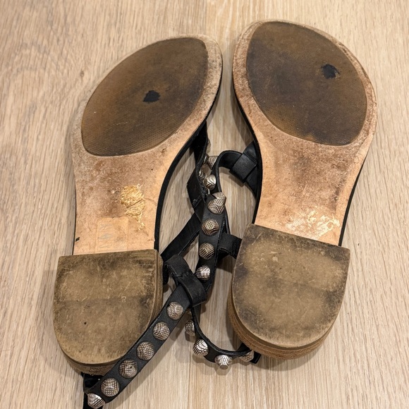 Balenciaga Black Sandals with Silver Studs - Picture 4 of 6